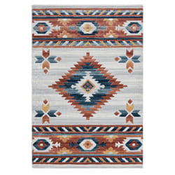 Tapis berbère motifs ethno-chic 120x160 orange et gris solga d