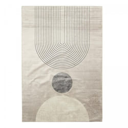 Jadorel - Tapis salon et chambre en viscose 120x160 gris et beige rectangle tissé