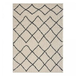 Tapis berbère 80x150 tissé motifs ethno-chic HOVU crème