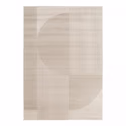 tapis chambre 120x170 tissé beige et marron rectangle motif géométrique CONTUNI