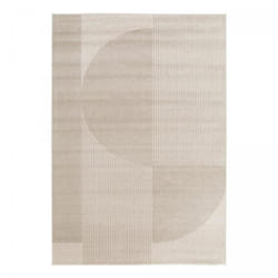 tapis chambre 120x170 tissé beige et marron rectangle motif géométrique CONTUNI