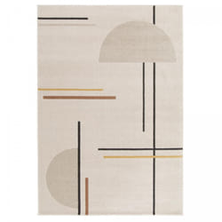 Tapis salon et chambre 160x230 beige et jaune tissé motif géométrique contelune