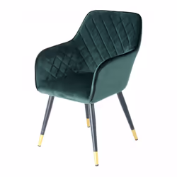 Fauteuil semi artisanal HODA 61x58,8x86 vert foncé et noir