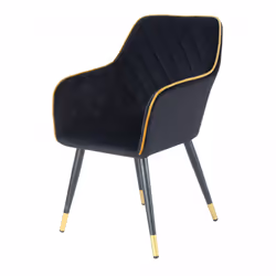 Fauteuil semi artisanal HODA 61x58,8x86 or et noir