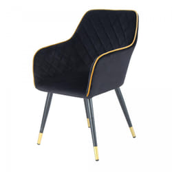 Fauteuil semi artisanal HODA 61x58,8x86 or et noir