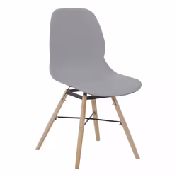 Chaise semi artisanal LOT DE 2 DAVI 53,5x45x82 gris
