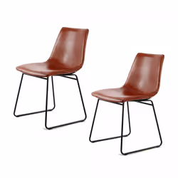 Lot de 2 chaises Bili - marron - 56x47,5x82cm