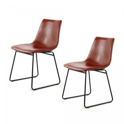 Lot de 2 chaises Bili - marron - 56x47,5x82cm