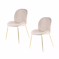 Fauteuil semi artisanal LOT DE 2 SISI 59x47x90 beige et laiton