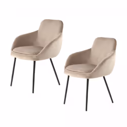 Fauteuil semi artisanal LOT DE 2 DOKI 61x60,5x81 taupe