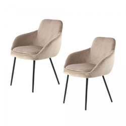 Fauteuil semi artisanal LOT DE 2 DOKI 61x60,5x81 taupe