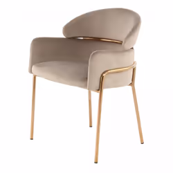 Fauteuil semi artisanal JIMU 57x58x79 taupe et or rose