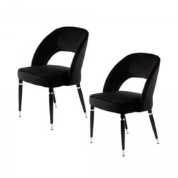 Fauteuil semi artisanal LOT DE 2 MANE 56x58x83 noir et gris