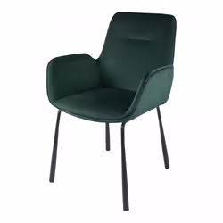 Fauteuil semi artisanal en velours MOTA 58,5x57x87 vert