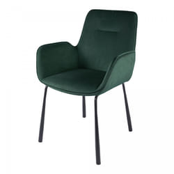 Fauteuil semi artisanal en velours MOTA 58,5x57x87 vert