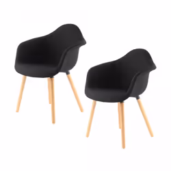 Fauteuil semi artisanal LOT DE 2 LOPU 64x62x80,5 noir