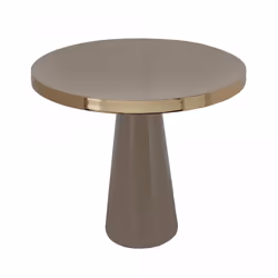 Table basse fait main en fer motif contemporain MOBI 51x51 taupe et or