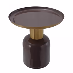 Table basse fait main en fer motif rétro-vintage VITO 41x41 or