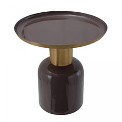 Table basse fait main en fer motif rétro-vintage VITO 41x41 or
