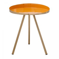Table basse fait main en fer motif contemporain SUSI 41x41 jaune