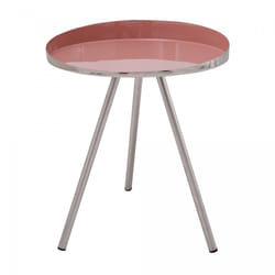 Table basse fait main en fer motif contemporain FOGI 41x41 rose