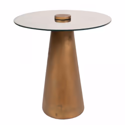 Table basse fait main en fer motif géométrique FIGO 40x40 laiton
