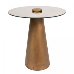 Table basse fait main en fer motif géométrique FIGO 40x40 laiton