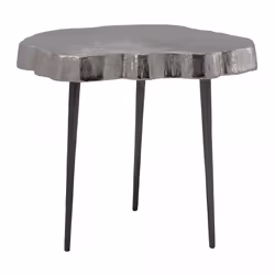 Table basse fait main en aluminium MOMA 44x46 gris