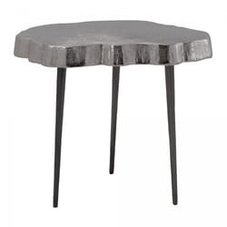 Table basse fait main en aluminium MOMA 44x46 gris