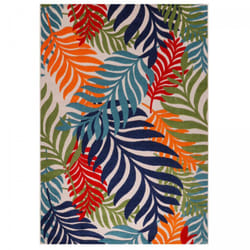Jadorel - Tapis extérieur kilim Ø150cm bleu et rouge rond chimek