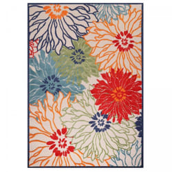 Jadorel - Tapis extérieur kilim 140x200 bleu et beige rectangle chimeka