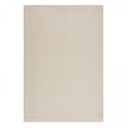 Tapis salon et chambre 160x230 crème rectangle tissé motif uni NOSSA