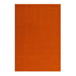 Tapis salle de bain Ø80cm tissé orange rond motif uni PAJU