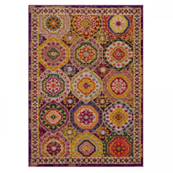 Tapis oriental 240x340 rouge et jaune rectangle motif ethnique pecha