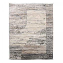 Tapis entrée 80x150 tissé gris et beige rectangle motif géométrique COSO
