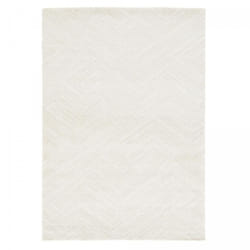 Unamourdetapis - Tapis salon et chambre 120x170 blanc cassé rectangle tissé motif faux uni nafo 1