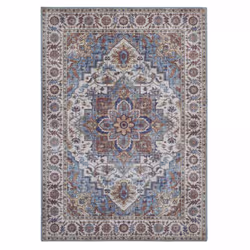 Tapis Lavu motif médaillon traditionnel oriental