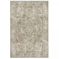 Unamourdetapis - Tapis orient 120x170 kaki rectangle motif classique medaillon
