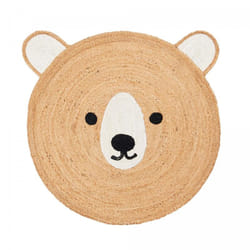 Tapis enfant forme de tête d'ours - tapis en jute tissé à la main