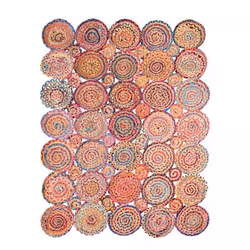 Tapis kilim 200x290 rectangle fait main en coton multicolore