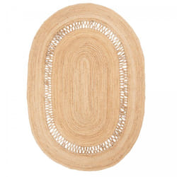 Tapis Oval en jute tissé à la main aspect "Dentelle"