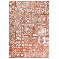 Dezenco - Tapis extérieur, kilim reversible EX1 etno 160x230 terracotta et crème