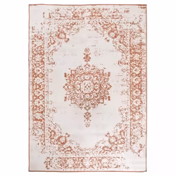 Tapis extérieur kilim reversible 120x170 LYN2 AU REVERSIBLE marron et crème