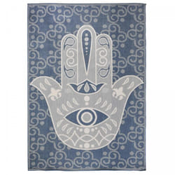 Dezenco - Tapis extérieur, kilim reversible EX1 blu 60x110 bleu et beige