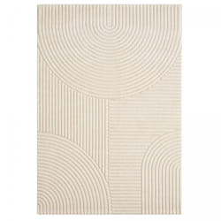 Dezenco - Tapis salon et chambre 200x290 crème rectangle tissé motif simple cernan
