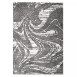 Tapis shaggy 80x300 gris et blanc tissé rectangle motif abstrait ember 3