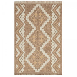Tapis extérieur kilim 60x180 marron et jaune rectangle ZEPHYR