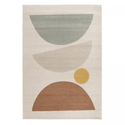 Tapis salon et chambre 200x290 crème rectangle tissé motif géométrique streeta