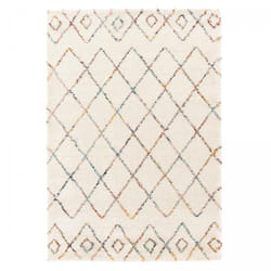 Tapis shaggy 200x290 crème tissé rectangle motif abstrait amore 8