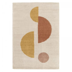 Unamourdetapis - Tapis shaggy 120x170 beige et orange tissé rectangle motif géométrique aurora 3